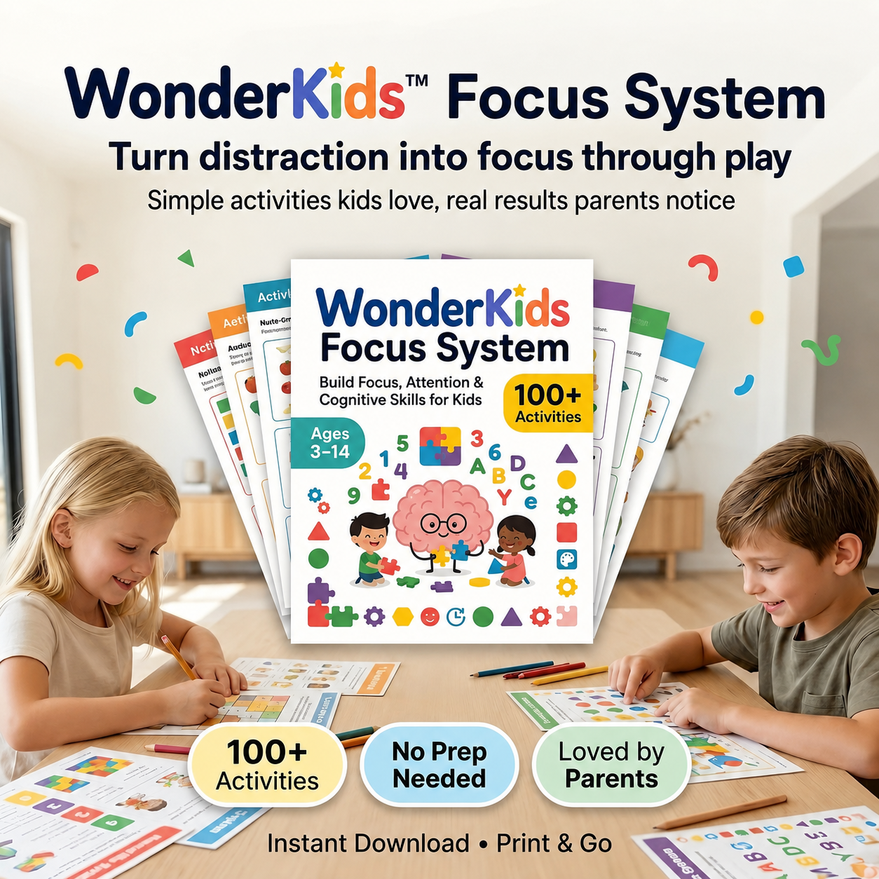 WonderKids™ +100 Activities to Boost Attention, Focus, and Learning