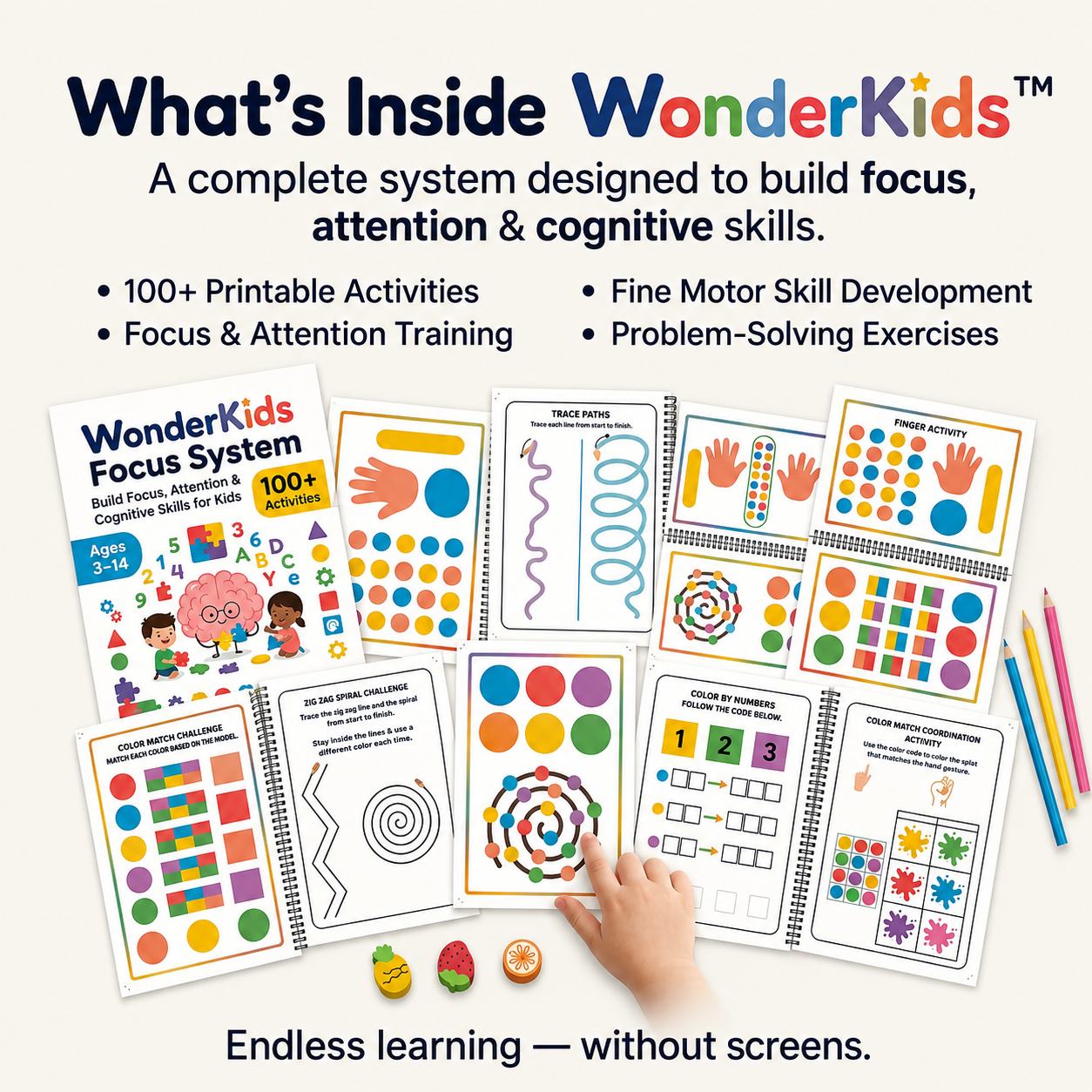 WonderKids™ +100 Activities to Boost Attention, Focus, and Learning