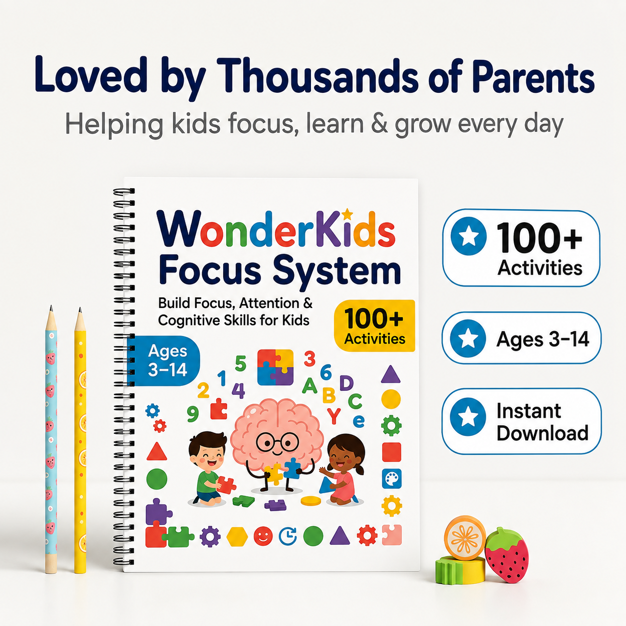WonderKids™ +100 Activities to Boost Attention, Focus, and Learning